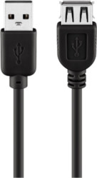 USB 2.0 extension cable, USB plug type A to USB socket type A, 0.6 m, black, 68625