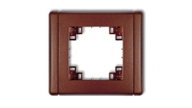 Kompletna Ramka Uniwersalna Pojedyncza Brązowy Metalik 9Fr-1