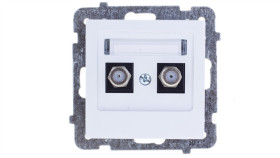 As Gniazdo Antenowe Podwójne Typu F Białe Gpa-2Gf/M/00