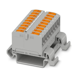 Blok rozdzielczy PTVFIX 18X2,5-NS35A GY, szare złącze przemysłowe - 18 punktów przyłączeniowych o przekroju 2,5mm2 /10szt./