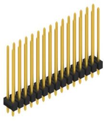 Pin header, 30 pole, pitch 2.54 mm, straight, black, 10055819