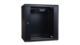 Szafa Wisząca Jednosekcyjna 19 Cali 12U 635/600/450Mm Drzwi Szklane Czarna...