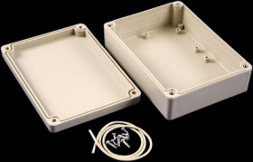 ABS enclosure, (L x W x H) 145 x 105 x 40 mm, light gray (RAL 7035), IP65, RP1205