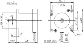 Pololu Stepper Motor: Bipolar, 200 Steps/Rev, 57×56mm, 2.5V, 2.8 A/Phase
