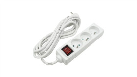 Przedłużacz 3 Gniaz. 3M Z/U Z Wyłącznikiem Biały