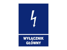 Tablica samoprzylepna 74x105 "WYŁĄCZNIK GŁÓWNY" NI3-WG TRYTYT