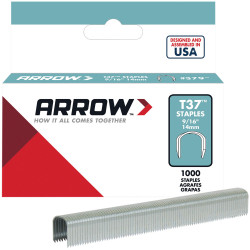 Arrow A378 T37 Staples 12mm (1/2in) Box 1000