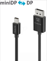 IS2121-015 Mini DisplayPort to DisplayPort cable, 4K 60 Hz, black, 1.5 m