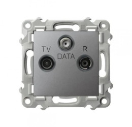 SZAFIR Gniazdo RTV-DATA szary mat GPA-ZD/m/70