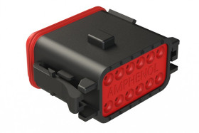 Złącze samochodowe 12-pinowe Amphenol Industrial 2-rzędowe PL 13A AT06 Montaż na kablu Połączenie zagniatane Złącze