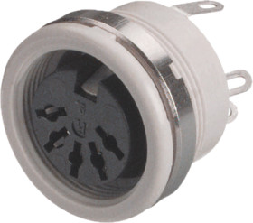 Panel socket, 5 pole, solder cup, screw locking, straight, 930953517