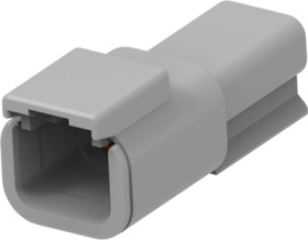 Socket, 2 pole, straight, 1 row, gray, DTM04-2P