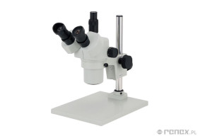 Mikroskop stereo trójokularowy ze statywem i oświetleniem LED - powiększenie 10x-44x