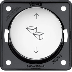 Integro Łącznik przyciskowy odwracający polaryzację z nadrukiem stopni i strzałek chrom połysk 936952518