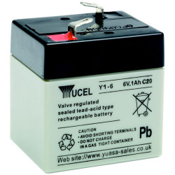 Yuasa Yuvolt Yucel Y1-6 Valve Regulated Lead Acid SLA Battery 6V 1.0Ah