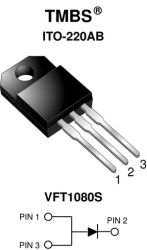 VFT1080S Trench MOS Barrier Schottky Rectifier Ultra Low VF = 0.52 V at IF = 5 A