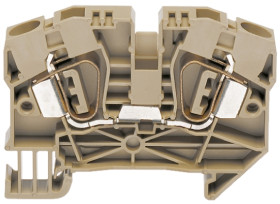 Kostka zaciskowa na szynie DIN RS PRO poziomy: Pojedynczy 22 → 8AWGZacisk sprężynowy 50A 600 V