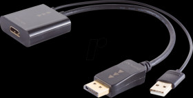 BS10-01011 HDMI adapter, HDMI-A female &gt; DisplayPort male, 30cm