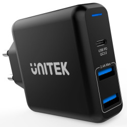 Ładowarka USB siec. USB-C PD 60W UNITEK QC3.0 zasilacz laptopa Power Del