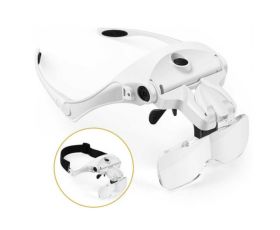 Lupa nagłowna okulary podświetlane z regulowaną latarką