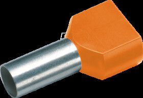 187732 Twin-Aderendhülse isoliert 2x0,5 mm²/8 mm, orange, 100er Pack