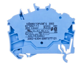 Złączka szynowa 3-przewodowa 2,5mm2 niebieska 2002-6304 TOPJOBS