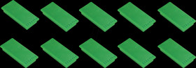 HM2350 02 Magnets, 23x50 mm, green, 10 pieces