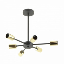 Lampa sufitowa MANDI kolor czarny mat/złoty połysk metal, 6xE27 IP20 A8100-6 Zuma Line