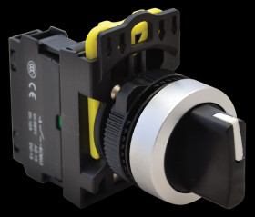 Przełącznik pokrętny trzystanowy powr. sprężyn. z lewej