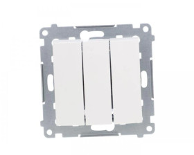 Simon 54 Premium Przycisk potrójny (moduł) 10AX, 250V~, szybkozłącza, biały DP31.01/11