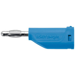 Sch&#xFC;tzinger DI FK 15 S Ni/BL Spring-Loaded Plug 4mm Pin Blue 1pc