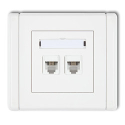 FLEXI Gniazdo telefoniczne podwójne 2xRJ11, 4-stykowe, beznarzędziowe biały FGT-2
