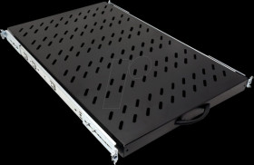 26990416 19" shelf, 1 U, extendable, black