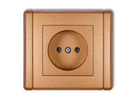 FLEXI Gniazdo pojedyncze bez uziemienia (bez przesłon torów prądowych) złoty metalik 8FGP-1 KARLIK