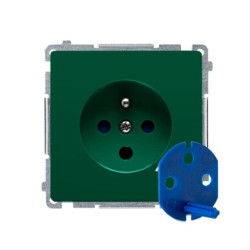 Simon Basic Gniazdo DATA z/u i kluczem 16A 250V zielone BMGD1.01/33