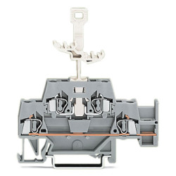 WAGO 280-522 5mm Double Deck Jumper Disconnect Trmnl. Block Grey AWG 28-14