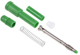 Adapter z wtykiem bananowym Męski Połączenie lutowane typ Wtyk bananowy Zielony 20A RS PRO rozmiar 4 mm