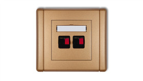 Flexi Gniazdo Głośnikowe Podwójne Złoty Metalik 8Fgg-2