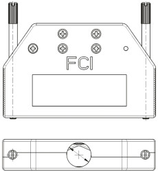 Osłona tylna D-Sub 37 -pinowe Cynk odlewany Proste Amphenol Communications Solutions C