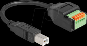 66249 USB 2.0 Kabel B Stecker/Terminalblock mit Drucktaster 15 cm