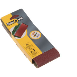 Flexovit 63642526461 Cloth Sanding Belts 75mm x 457mm 50G Coarse - Pack Of 2