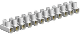 Lustre terminal, 12 pole, 1.5-6 mm², clamping points: 12, white, screw connection, 41 A, 2056224