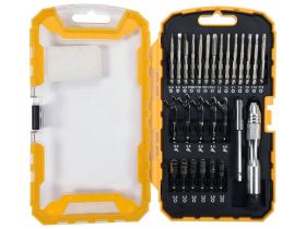 Zestaw - śrubokręt z wymiennymi końcówkami i uchwytem 27 części