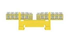 Listwa zaciskowa niska na szynę 2x5-torowa dzielona żółta TH35 E.4132