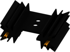 Extruded heatsink, (L x W x H) 25.4 x 34.9 x 12.7 mm, 14 K/W, black anodized, 10018982