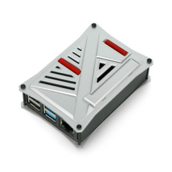 Obudowa do Raspberry Pi 4B - ABS - srebrna - LT-4A12