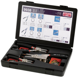 Bahco 9938 2928 Circlip Pliers Set 3 Adjustable Pliers with Tips