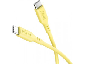 Kabel silikonowy USB-C, 1,5 m, żółty miękki i...
