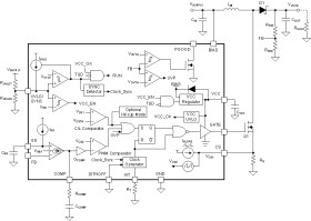 2.2-MHz wide VIN nonsynchronous boost, flyback, & SEPIC controller with spread spectrum and hiccup