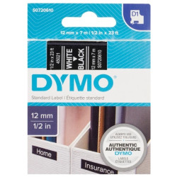 Taśma do drukarek D1 12mm x 7m biały/czarny S0720610